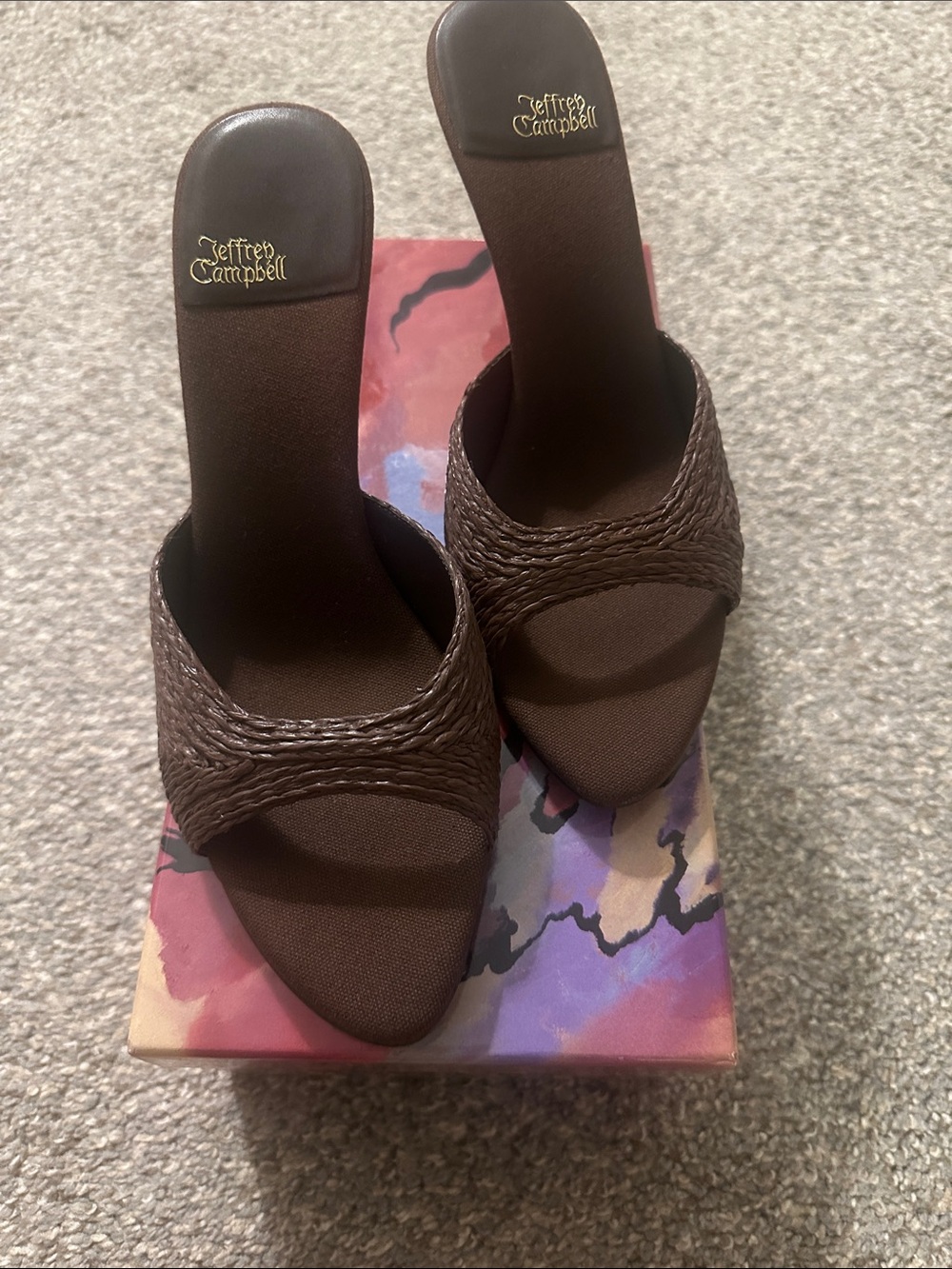 Jeffrey Campbell dark brown RAFFIA